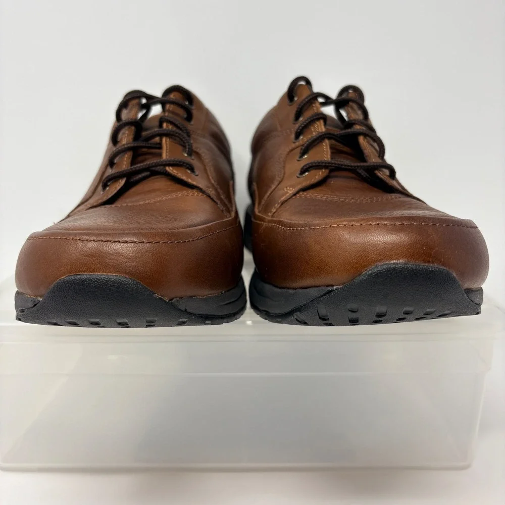 Rockport Mens 10.5 Wide Rockport Edge Hill II Shoes Brown Leather Lace Up